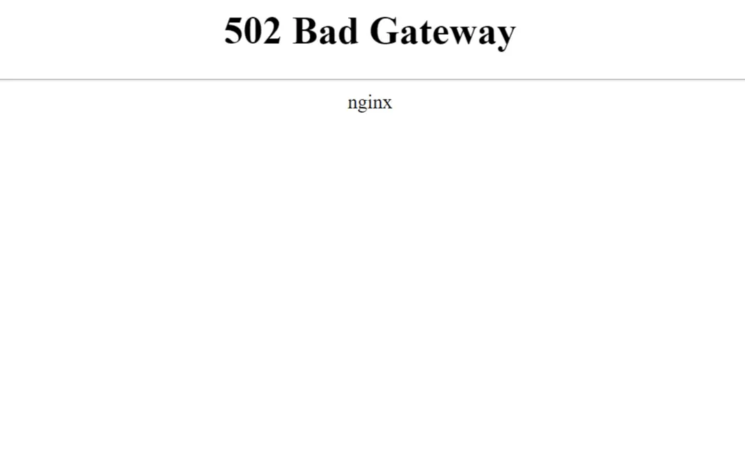 502 Bad Gateway
